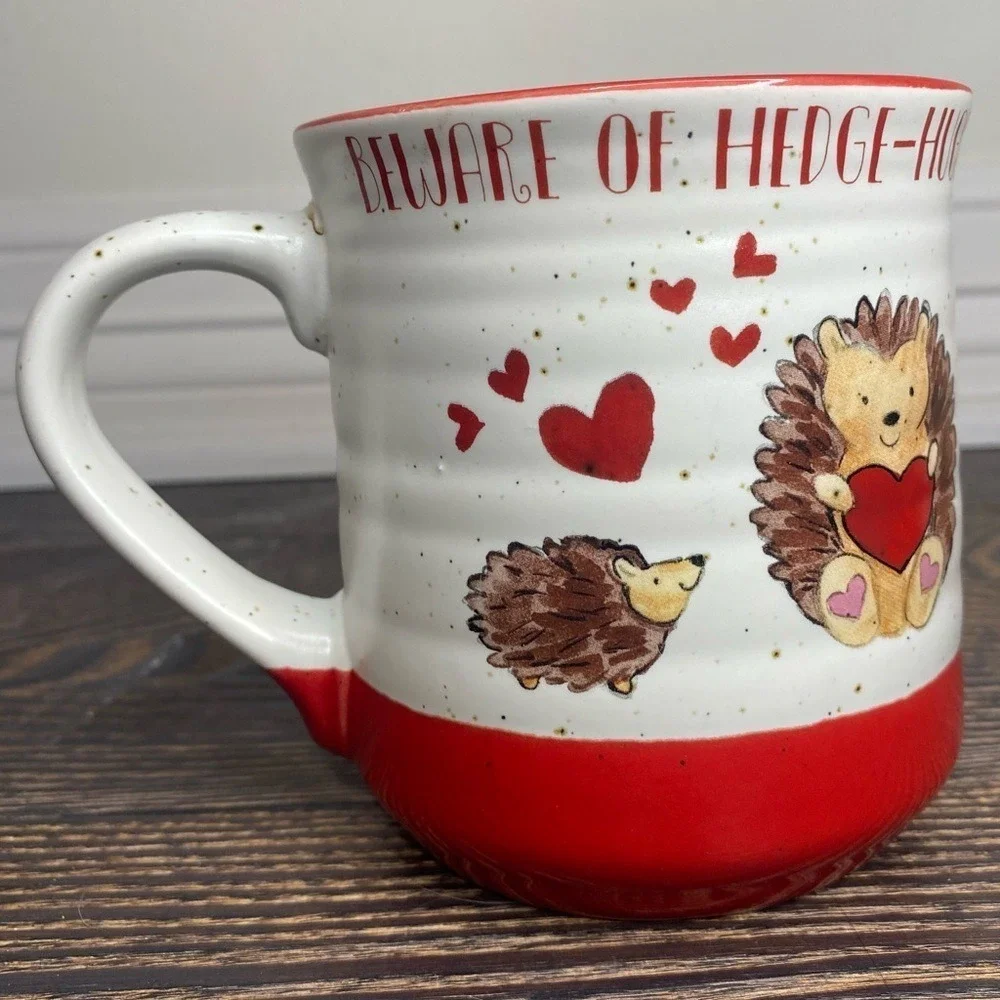 Beware of Hedge Hugs Coffee Mug Novelty Hedgehog Lover Gift Idea Tea Cup‎ Cute